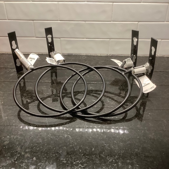 6-inch Black Steel Flower Pot Ring Bundle of 4 - Picture 1 of 8